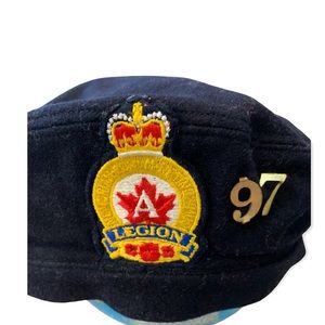 Vintage Legion 97 wool blue hat Veteran Canada Mens Blue 7 1/2